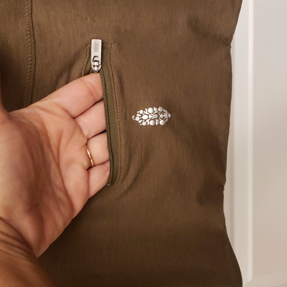 Free People Movement Sky High Long Sleeve Top Olive Green Size Small Zipper - Picture 10 of 16